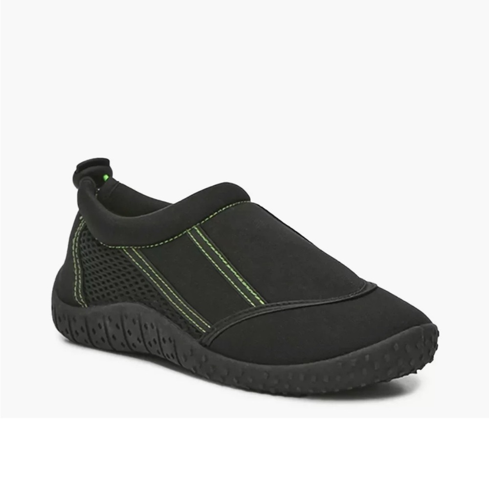 Crown Vintage Youth Poseidon Black Water Swim Shoes With Green Accents Size 3